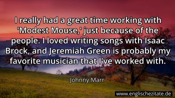 Englisches Zitat von Johnny Marr als Bild