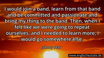 Englisches Zitat von Johnny Marr als Bild