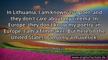 Englisches Zitat von Jonas Mekas als Bild