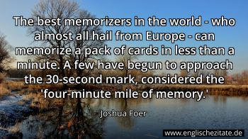 Englisches Zitat von Joshua Foer als Bild
