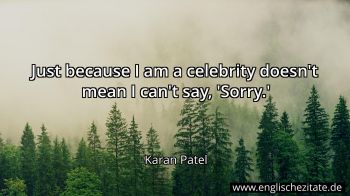 Englisches Zitat von Karan Patel als Bild