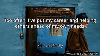 Englisches Zitat von Karen McCarthy als Bild