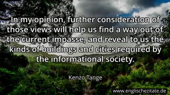 Englisches Zitat von Kenzo Tange als Bild