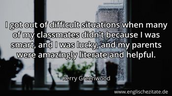 Englisches Zitat von Kerry Greenwood als Bild