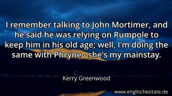 Englisches Zitat von Kerry Greenwood als Bild