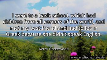Englisches Zitat von Kerry Greenwood als Bild