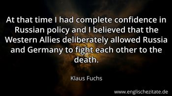 Englisches Zitat von Klaus Fuchs als Bild