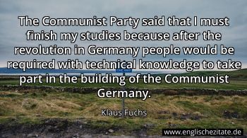 Englisches Zitat von Klaus Fuchs als Bild
