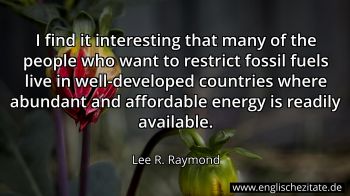 Englisches Zitat von Lee R. Raymond als Bild