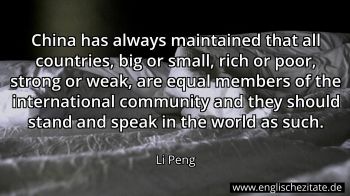 Englisches Zitat von Li Peng als Bild