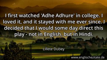 Englisches Zitat von Lillete Dubey als Bild