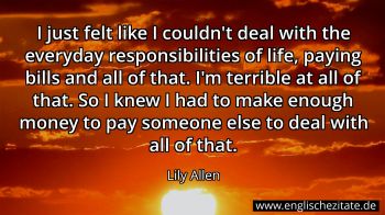 Englisches Zitat von Lily Allen als Bild