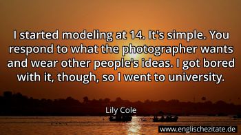 Englisches Zitat von Lily Cole als Bild