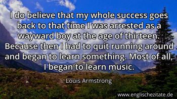 Englisches Zitat von Louis Armstrong als Bild