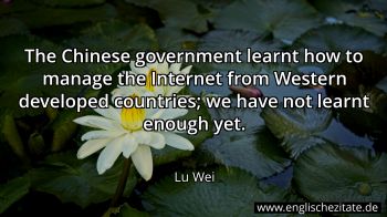 Englisches Zitat von Lu Wei als Bild