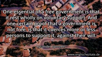 Englisches Zitat von Lysander Spooner als Bild