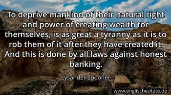Englisches Zitat von Lysander Spooner als Bild