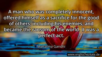 Englisches Zitat von Mahatma Gandhi als Bild
