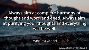 Englisches Zitat von Mahatma Gandhi als Bild