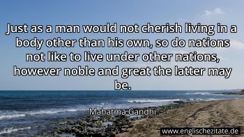 Englisches Zitat von Mahatma Gandhi als Bild