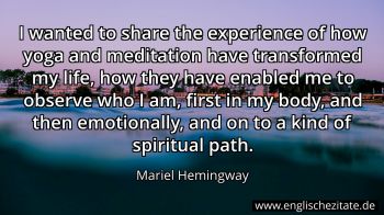 Englisches Zitat von Mariel Hemingway als Bild