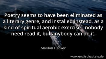 Englisches Zitat von Marilyn Hacker als Bild