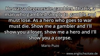Englisches Zitat von Mario Puzo als Bild