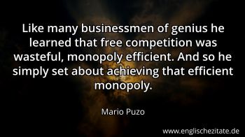 Englisches Zitat von Mario Puzo als Bild