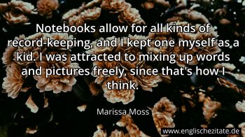 Englisches Zitat von Marissa Moss als Bild