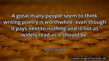 Englisches Zitat von Mark Strand als Bild