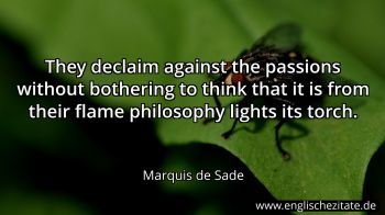 Englisches Zitat von Marquis de Sade als Bild