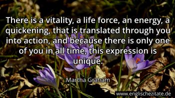 Englisches Zitat von Martha Graham als Bild