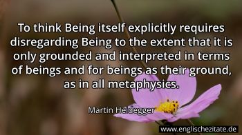Englisches Zitat von Martin Heidegger als Bild