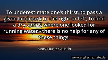 Englisches Zitat von Mary Hunter Austin als Bild