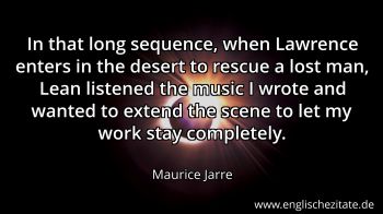 Englisches Zitat von Maurice Jarre als Bild