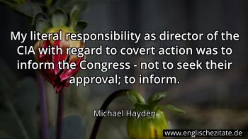Englisches Zitat von Michael Hayden als Bild