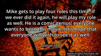Englisches Zitat von Michael York als Bild