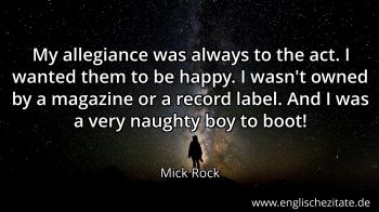 Englisches Zitat von Mick Rock als Bild