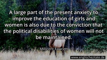Englisches Zitat von Millicent Fawcett als Bild