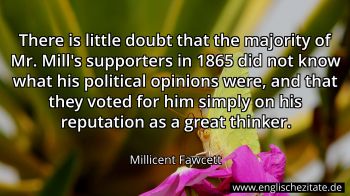 Englisches Zitat von Millicent Fawcett als Bild