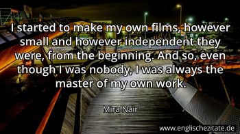Englisches Zitat von Mira Nair als Bild