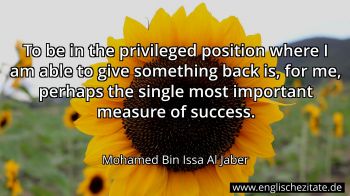 Englisches Zitat von Mohamed Bin Issa Al Jaber als Bild