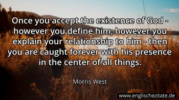 Englisches Zitat von Morris West als Bild