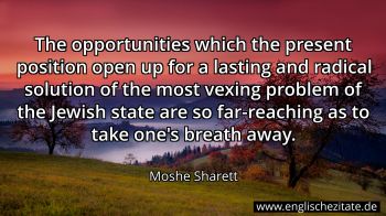 Englisches Zitat von Moshe Sharett als Bild