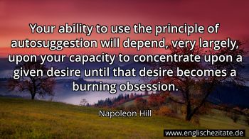 Englisches Zitat von Napoleon Hill als Bild