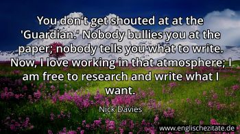 Englisches Zitat von Nick Davies als Bild