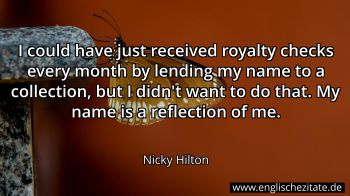 Englisches Zitat von Nicky Hilton als Bild