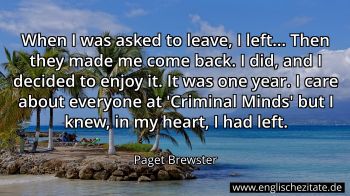Englisches Zitat von Paget Brewster als Bild