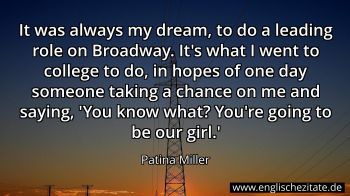 Englisches Zitat von Patina Miller als Bild