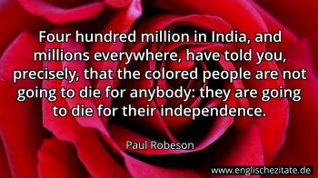 Englisches Zitat von Paul Robeson als Bild